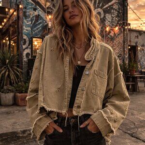 Women's size medium Easel jacket with embroidered stars